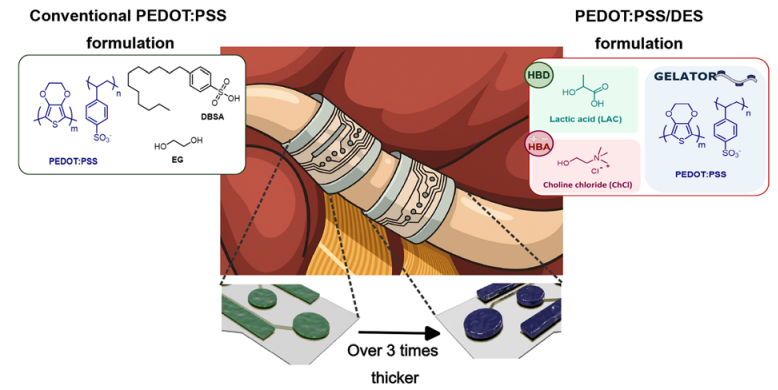 TOC graphical abstract 'Recent Advances and Developments in Injectable Conductive Polymer Gels for Bioelectronics'